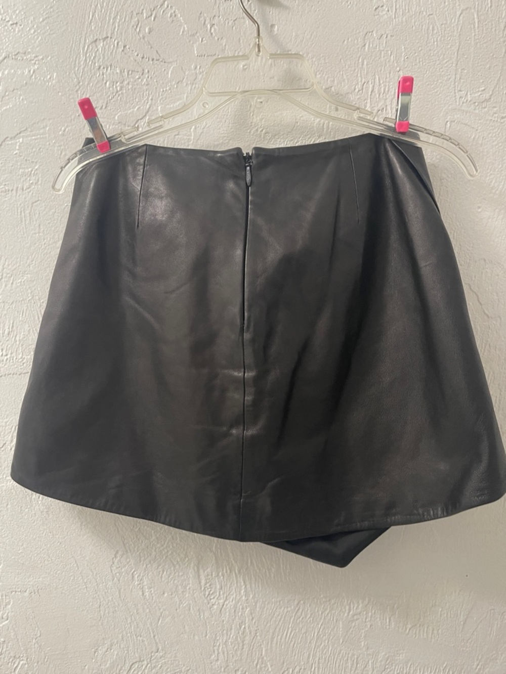 Michelle Mason Black Lambskin Leather Mini Skirt, Size 6 - Picture 11 of 13
